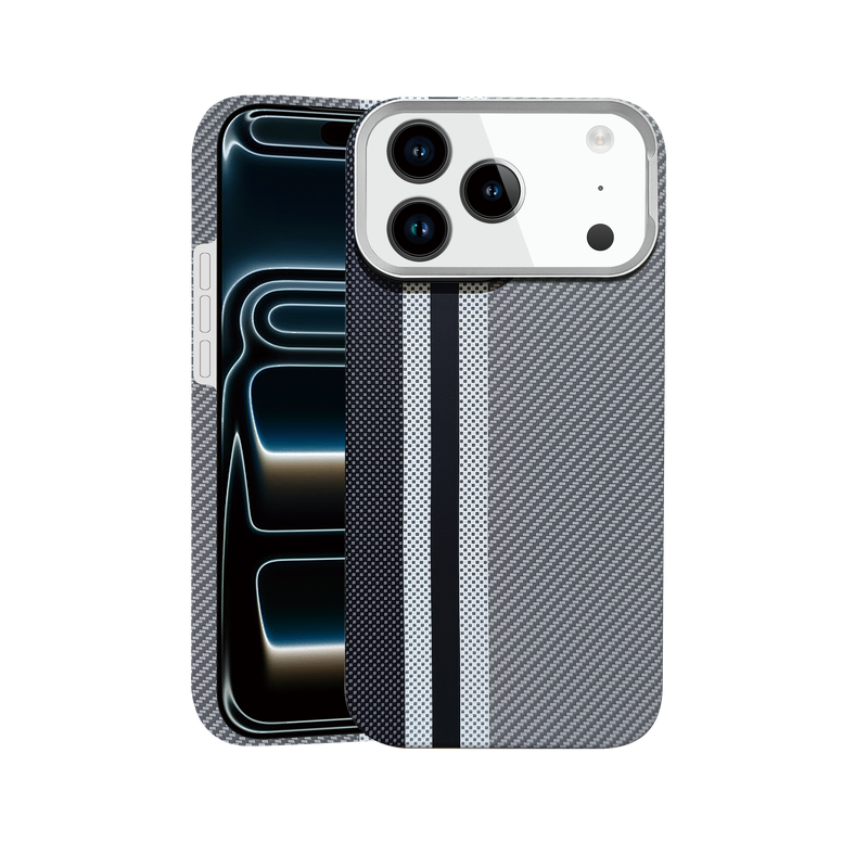 Husa pentru iPhone 17 Pro Max Daden® din fibra de aramida/Kevlar, Aramid PTK, MagSafe Integrat, Protectie Antisoc, Camera Ultra Safe, Stripe Gray, Gri/Negru Husa pentru iPhone 17 Pro Max Daden® din fibra de aramida/Kevlar, Aramid PTK, MagSafe Integrat, Protectie Antisoc, Camera Ultra Safe, Stripe Gray, Gri/Negru