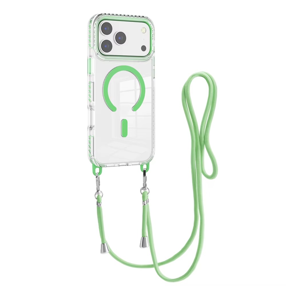 Husa pentru Apple iPhone 17 Pro DaDen®, Snur detasabil, Antisoc, Protectie Superioara, Bumper interior, Magsafe, Transparenta cu Verde Husa pentru Apple iPhone 17 Pro DaDen®, Snur detasabil, Antisoc, Protectie Superioara, Bumper interior, Magsafe, Transparenta cu Verde