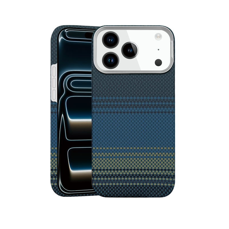 Husa pentru iPhone 17 Pro Daden® din fibra de aramida/Kevlar, Aramid PTK, MagSafe Integrat, Protectie Antisoc, Camera Ultra Safe, Stripe Moonrise, Multicolor Husa pentru iPhone 17 Pro Daden® din fibra de aramida/Kevlar, Aramid PTK, MagSafe Integrat, Protectie Antisoc, Camera Ultra Safe, Stripe Moonrise, Multicolor