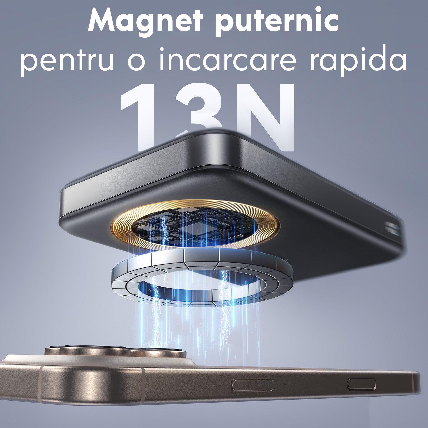 Baterie externa cu incarcare wireless Joyroom PBM12, Inel rotativ, 22.5W, 1xUSB-C, 1xUSB, PD, QC3.0, 10000 mAh, Incarcare rapida, Negru Baterie externa cu incarcare wireless Joyroom PBM12, Inel rotativ, 22.5W, 1xUSB-C, 1xUSB, PD, QC3.0, 10000 mAh, Incarcare rapida, Negru - imagine 5