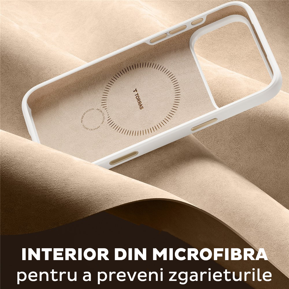 Husa pentru iPhone 17 Pro Max Torras QPRO Silicone Series, Interior din microfibra, Inel rotativ, Calitate premium, Alb Husa pentru iPhone 17 Pro Max Torras QPRO Silicone Series, Interior din microfibra, Inel rotativ, Calitate premium, Alb - imagine 4