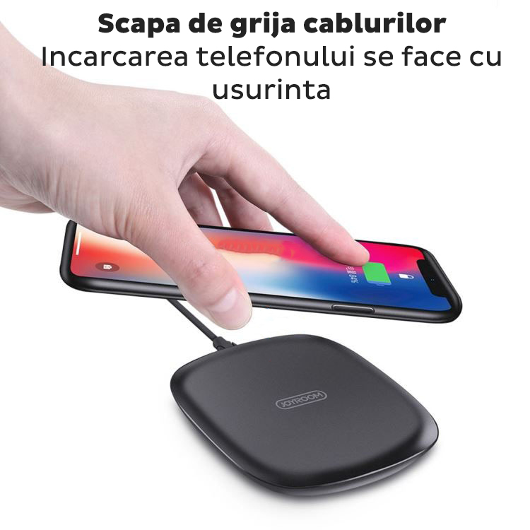 Incarcator wireless Joyroom JR-A12, Putere 5W, Incarcare Qi, compatibil cu dispozitive MagSafe, Negru Incarcator wireless Joyroom JR-A12, Putere 5W, Incarcare Qi, compatibil cu dispozitive MagSafe, Negru - imagine 3