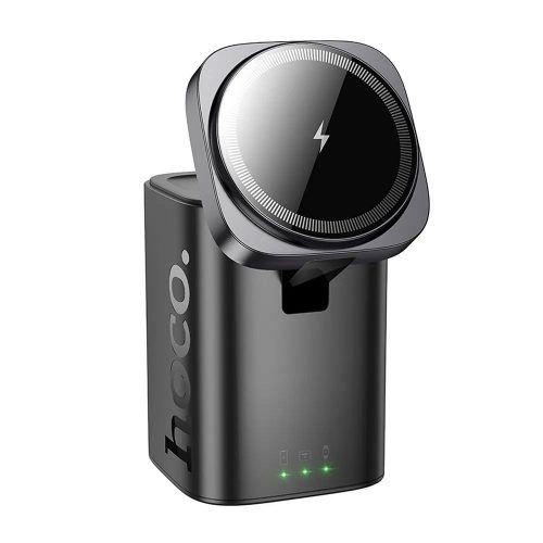 Statie de incarcare wireless 6 in 1 Hoco CQ20A pentru toate dispozitivele, 2xUSB-C, USB, 65W, Qi Charging, Negru