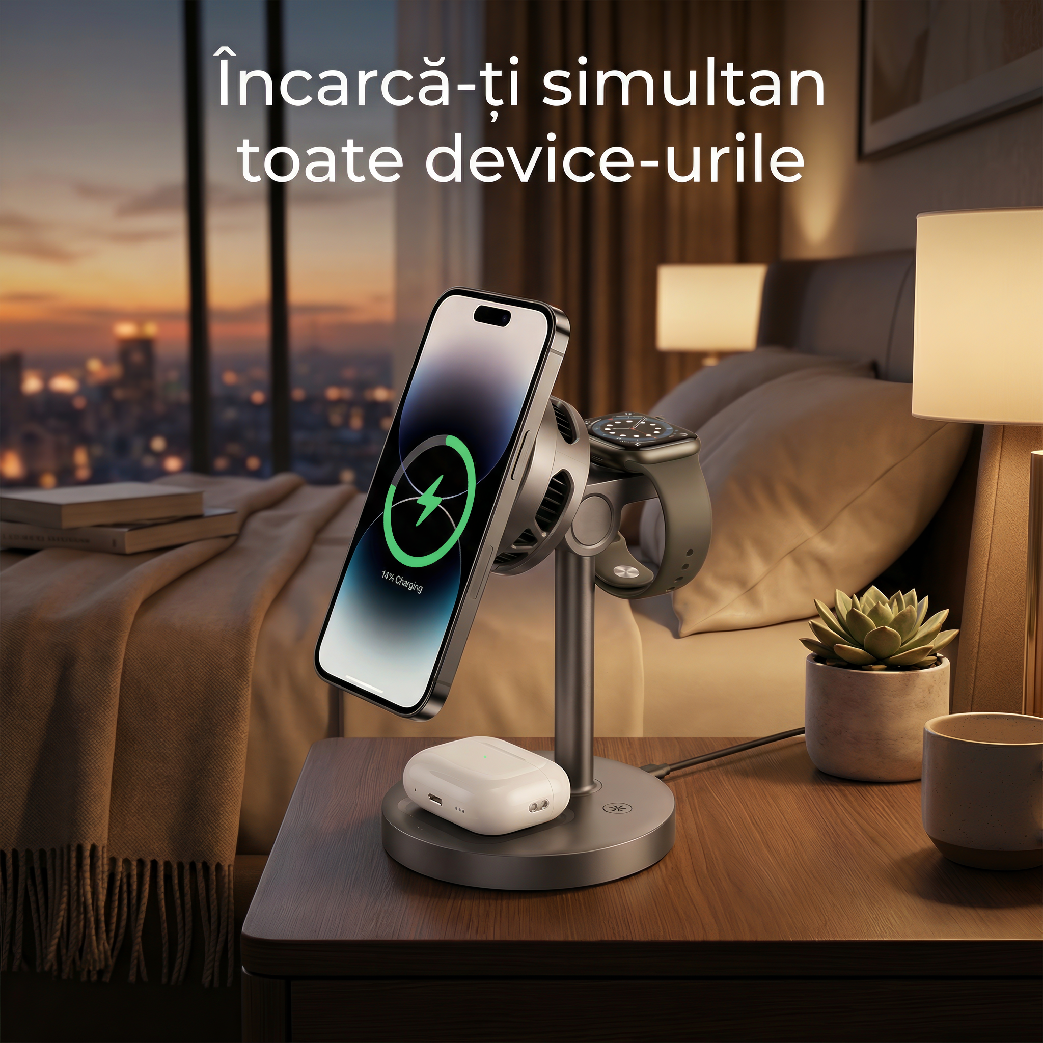 Incarcator Wireless Statie Incarcare 3 In 1 Qi Fast Charger 25W, Compatibil Magsafe, Daden®, Incarcare Rapida, pentru Apple iPhone, Airpods, Smartwatch, Toate Modele si Iphone Android Samsung Huawei Xiaomi, Negru Incarcator Wireless Statie Incarcare 3 In 1 Qi Fast Charger 25W, Compatibil Magsafe, Daden®, Incarcare Rapida, pentru Apple iPhone, Airpods, Smartwatch, Toate Modele si Iphone Android Samsung Huawei Xiaomi, Negru - imagine 4