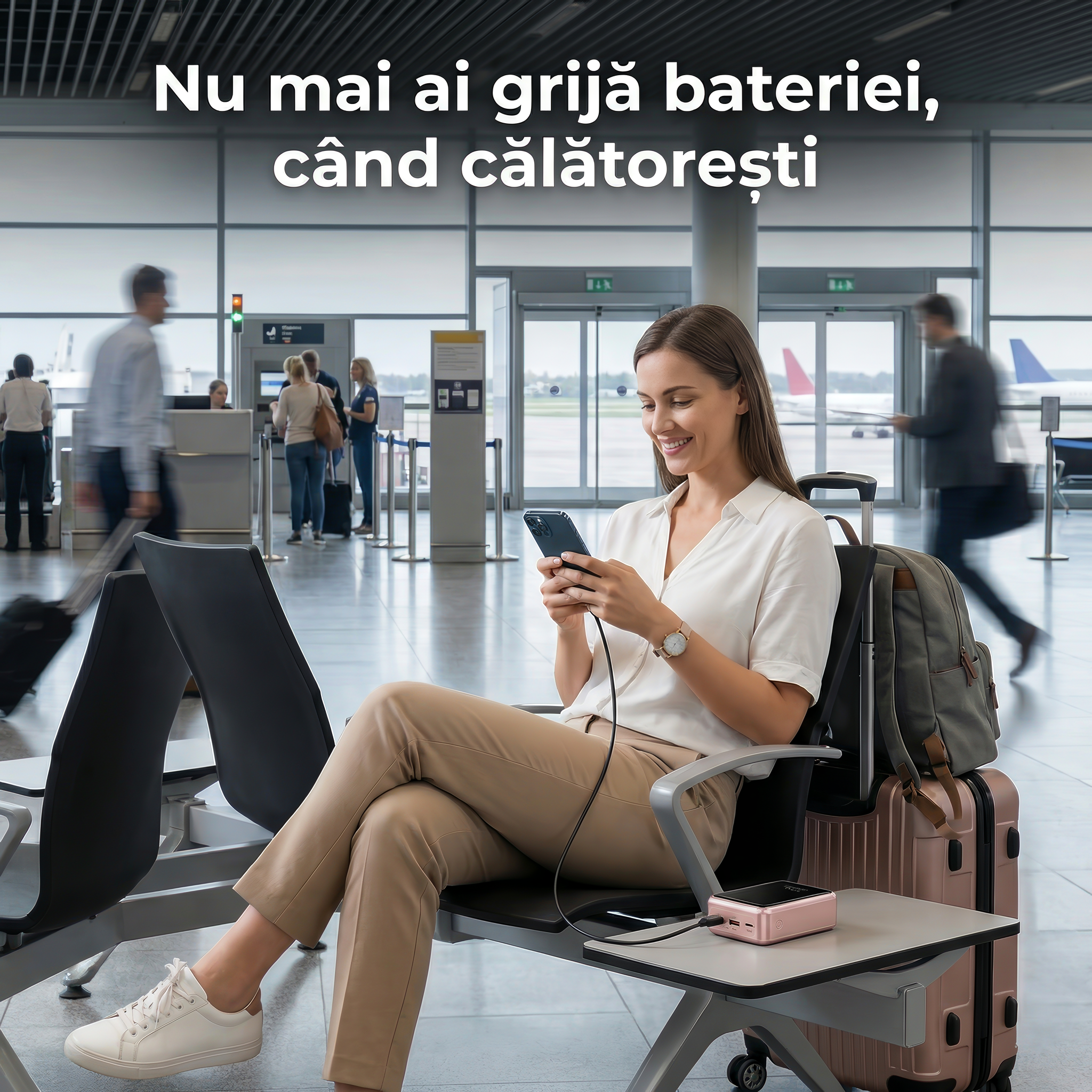 Baterie Externa Daden 20.000mAh, Power Bank Portabil, Incarcare Rapida 22.5W, 3 Porturi, Display LED, Compatibil Apple, Samsung, Universal, Cablu Inclus, Type-C, Lightning, Micro-USB, USB-A, Roz Baterie Externa Daden 20.000mAh, Power Bank Portabil, Incarcare Rapida 22.5W, 3 Porturi, Display LED, Compatibil Apple, Samsung, Universal, Cablu Inclus, Type-C, Lightning, Micro-USB, USB-A, Roz - imagine 2