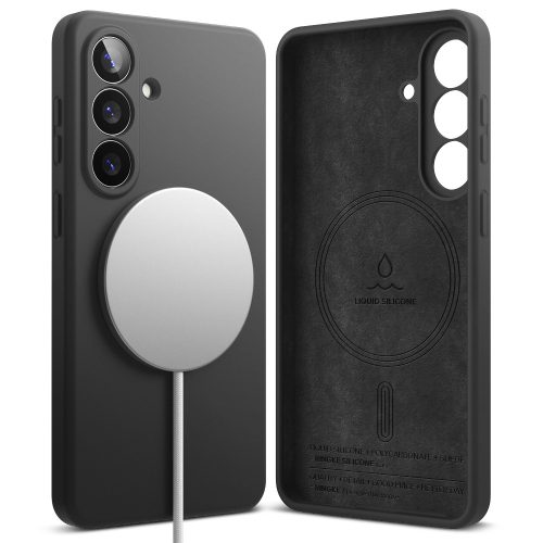Husa Samsung S26 Plus Ringke Silicone MagSafe, Incarcare wireless, Calitate Premium, Antisoc, Negru