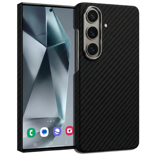 Husa Samsung S26 din fibra de aramida/kevlar, MagSafe, Protectie Impotriva socurilor, Protectie Camera, Negru