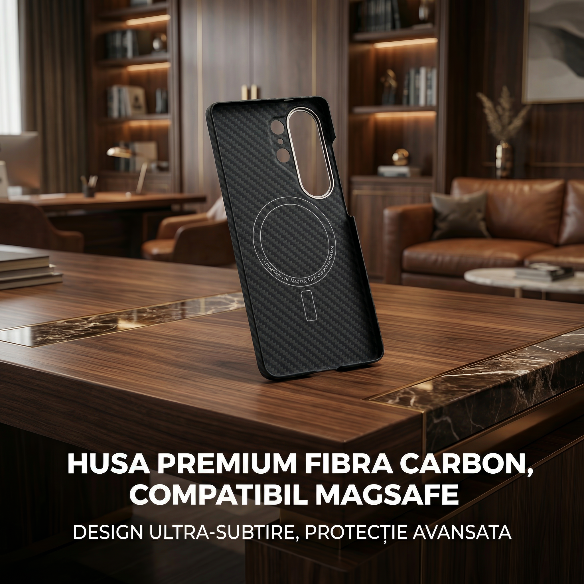 Husa Samsung S26 Ultra din fibra de aramida/kevlar, MagSafe, Protectie Impotriva socurilor, Protectie Camera, Negru Husa Samsung S26 Ultra din fibra de aramida/kevlar, MagSafe, Protectie Impotriva socurilor, Protectie Camera, Negru - imagine 3