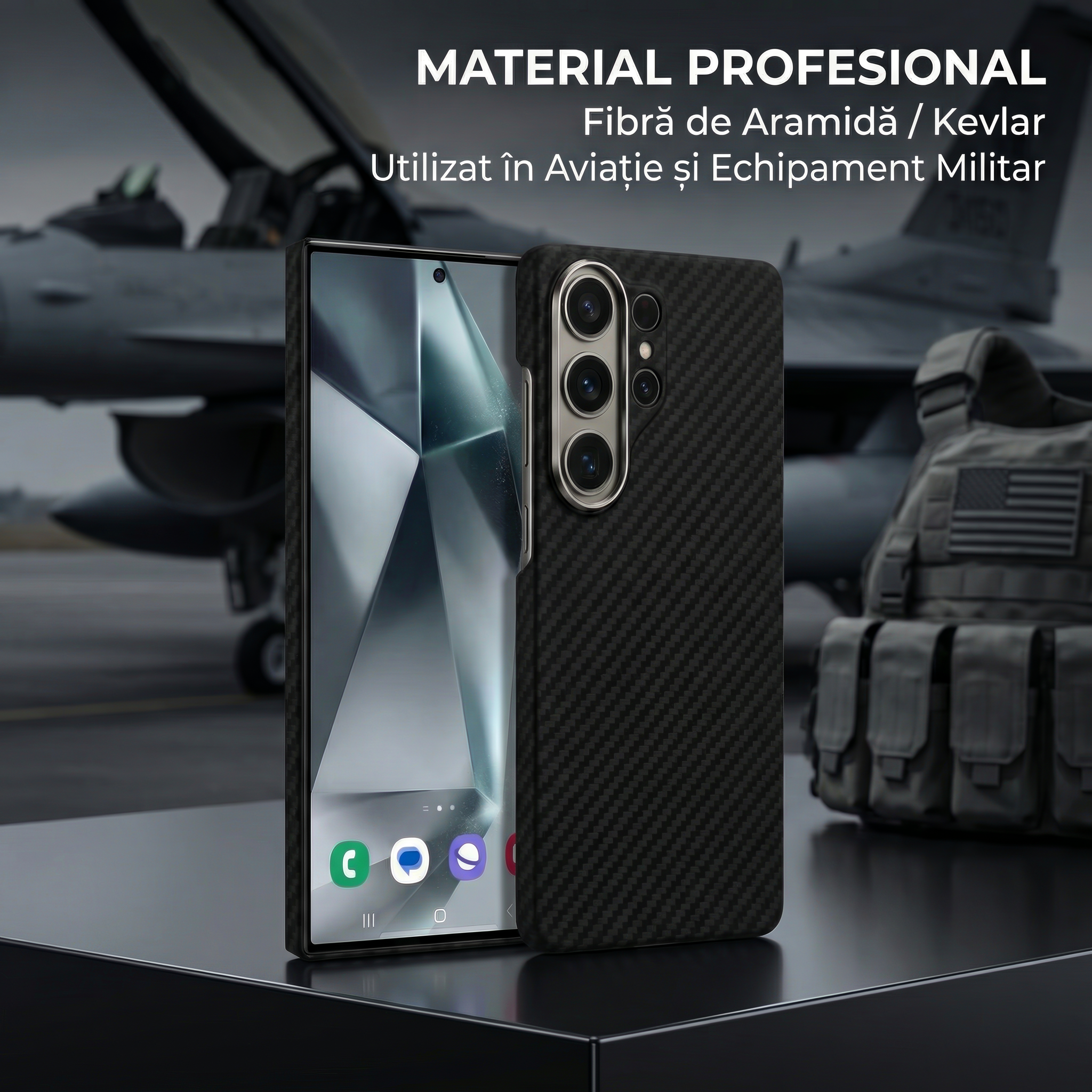 Husa Samsung S26 Ultra din fibra de aramida/kevlar, MagSafe, Protectie Impotriva socurilor, Protectie Camera, Negru Husa Samsung S26 Ultra din fibra de aramida/kevlar, MagSafe, Protectie Impotriva socurilor, Protectie Camera, Negru - imagine 5