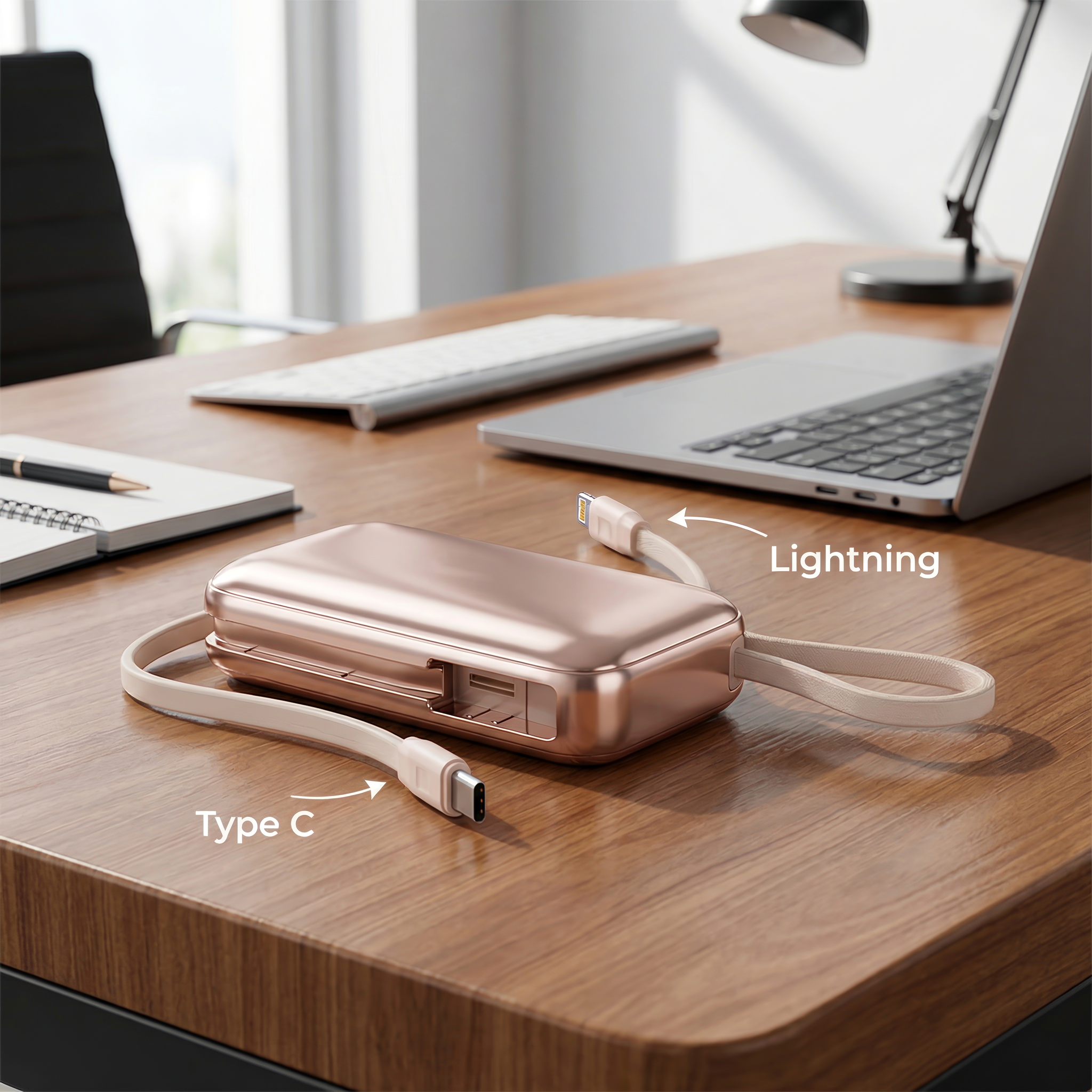 Baterie Externa UltraPortabila Daden 10.000mAh, Power Bank Portabil, Cabluri Integrate, Incarcare Rapida 22.5W, Display LED, Compatibil Apple, Samsung, Universal, Type-C, Lightning, USB-A, Roz Baterie Externa UltraPortabila Daden 10.000mAh, Power Bank Portabil, Cabluri Integrate, Incarcare Rapida 22.5W, Display LED, Compatibil Apple, Samsung, Universal, Type-C, Lightning, USB-A, Roz - imagine 6