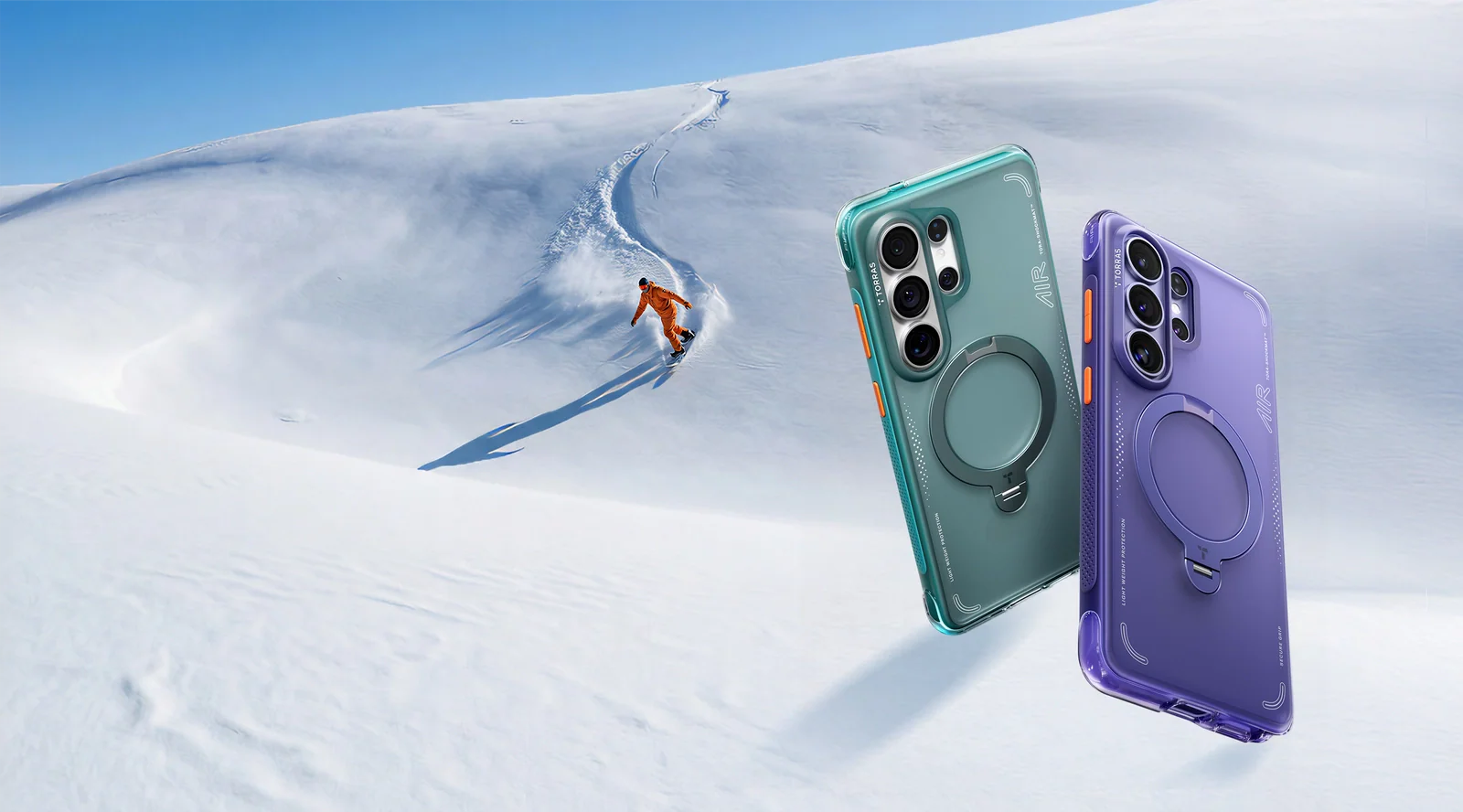 Husa pentru Samsung Galaxy S26 Ultra Torras Ostand Spin Air Series, Incarcare wireless, Inel rotativ, Calitate premium, Glacier Green 20260224 141558