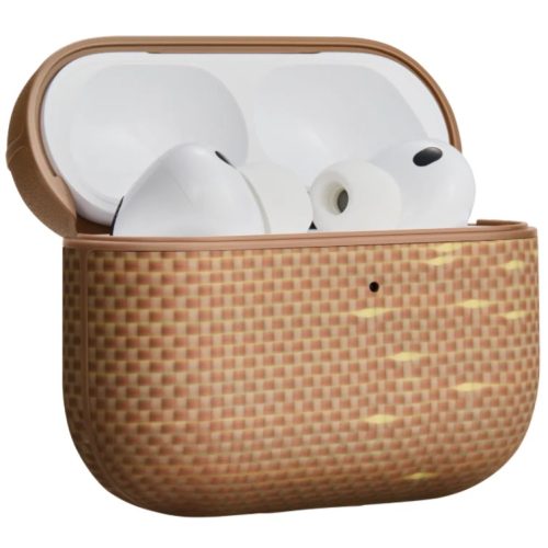 Carcasa pentru AirPods Pro 3 Pitaka MagEZ, Fibra de Aramida, Golden Glinth