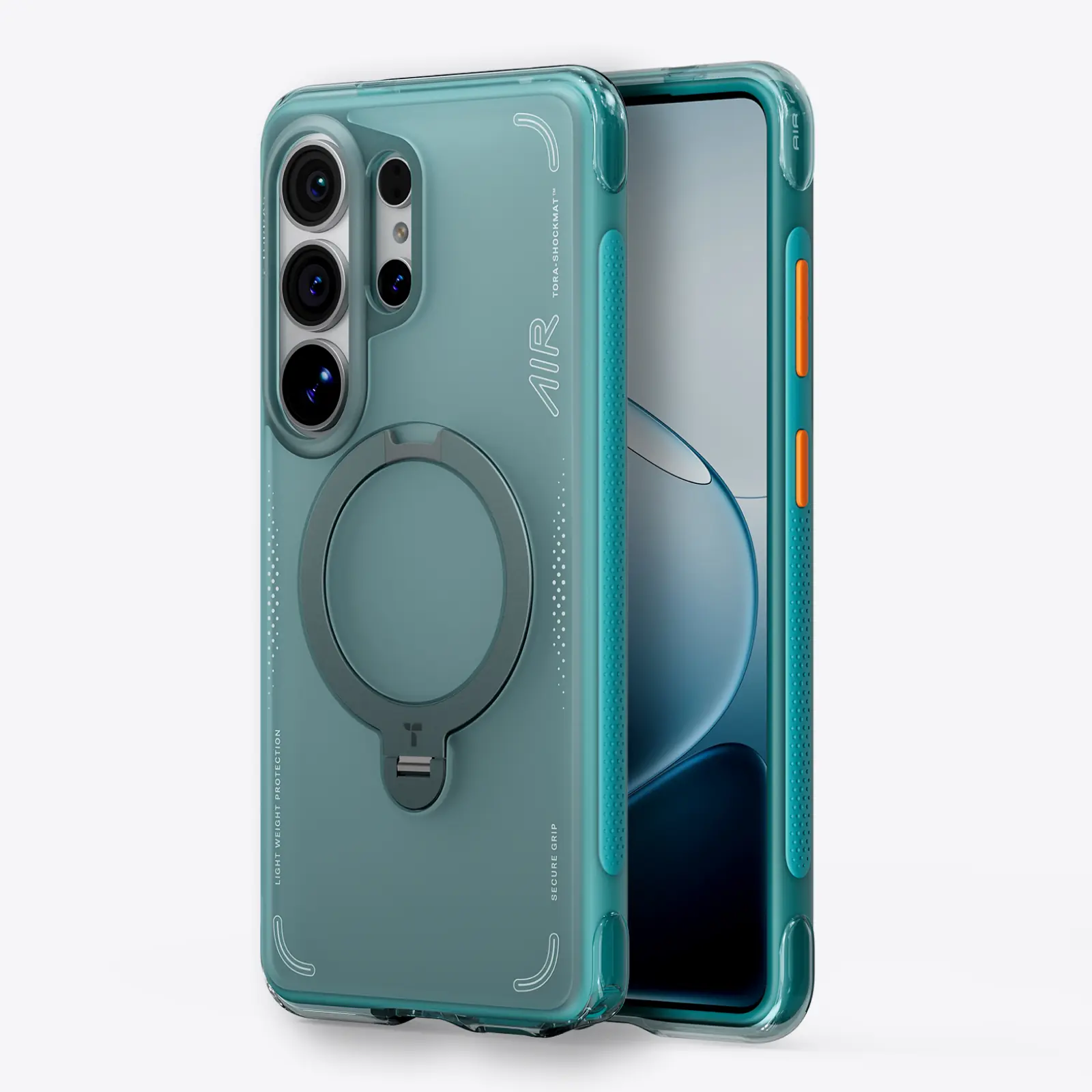 Husa pentru Samsung Galaxy S26 Ultra Torras Ostand Spin Air Series, Incarcare wireless, Inel rotativ, Calitate premium, Glacier Green Husa pentru Samsung Galaxy S26 Ultra Torras Ostand Spin Air Series, Incarcare wireless, Inel rotativ, Calitate premium, Glacier Green - imagine 5