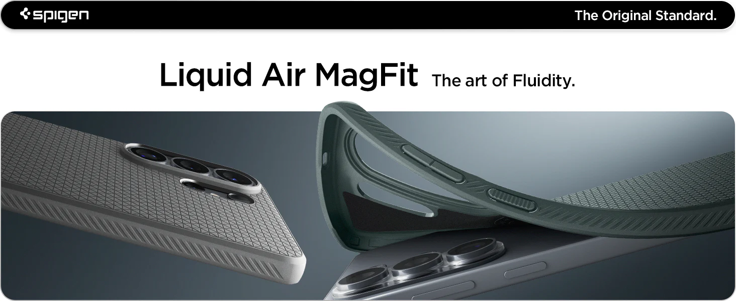 Husa Samsung Galaxy S26 Ultra Spigen Liquid Air MagFit, Compatibila MagSafe, Protectie Militara, Anti Soc, Slim, Grip Antiderapant, Carcasa Telefon Premium, Abyss Green, Verde