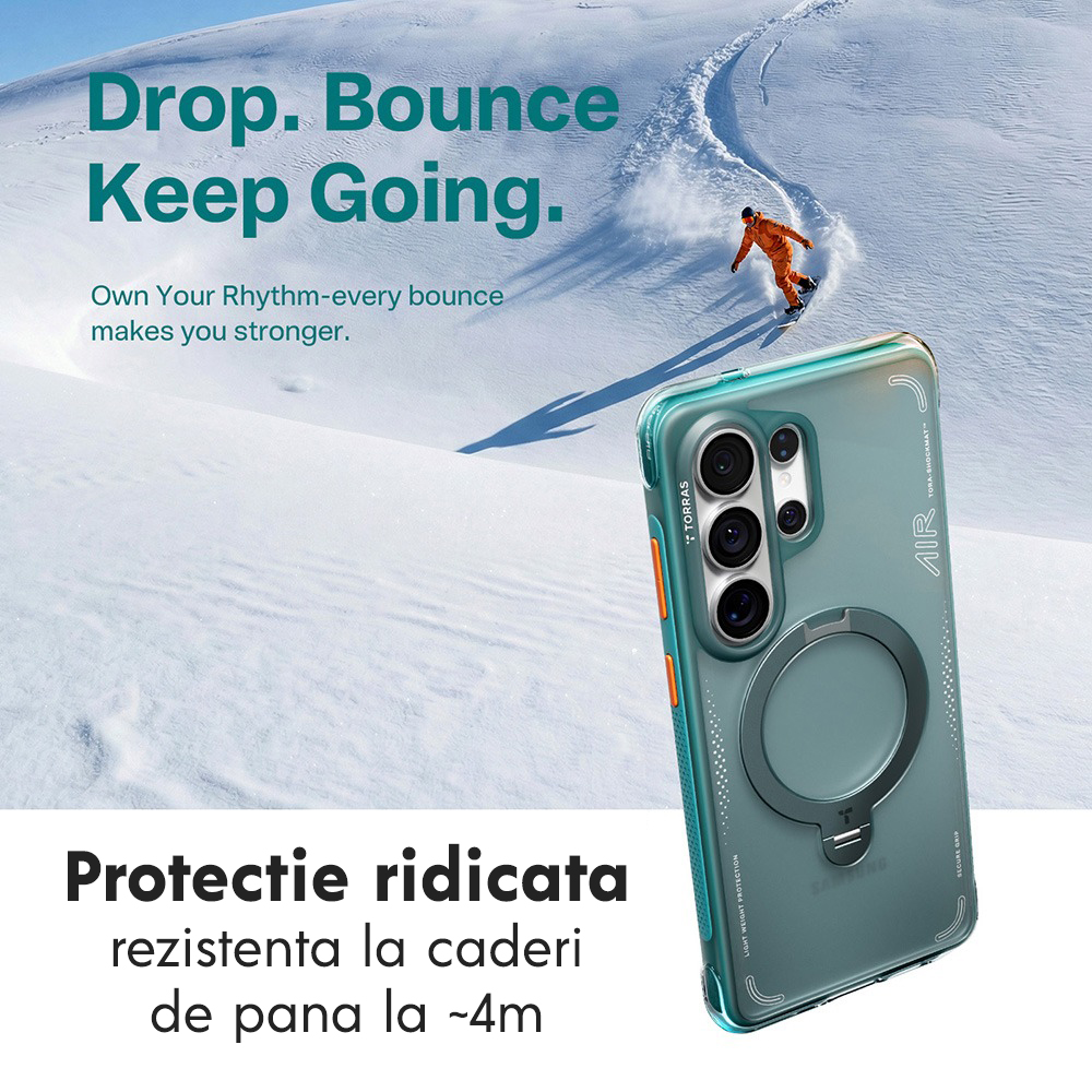 Husa pentru Samsung Galaxy S26 Ultra Torras Ostand Spin Air Series, Incarcare wireless, Inel rotativ, Calitate premium, Glacier Green Husa pentru Samsung Galaxy S26 Ultra Torras Ostand Spin Air Series, Incarcare wireless, Inel rotativ, Calitate premium, Glacier Green - imagine 10