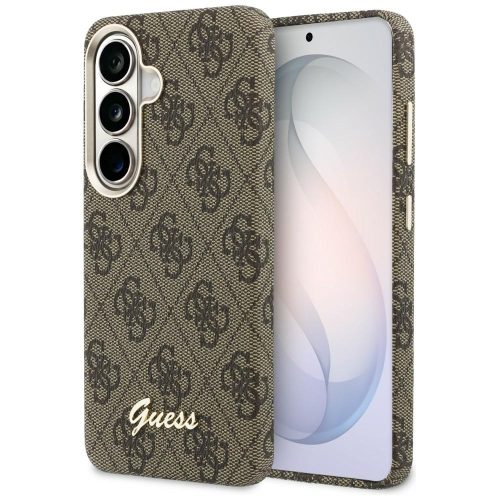 Husa pentru Samsung Galaxy S26 Guess 4G Script MagSafe, Incarcare wireless, Protectie ridicata, Calitate premium, Maro