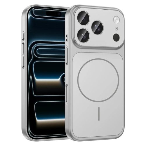 Husa pentru Apple iPhone 14 Pro Max Daden® MagLens, Slim, Incarcare wireless, Magsafe, Protectie camera inclusa, Argintiu