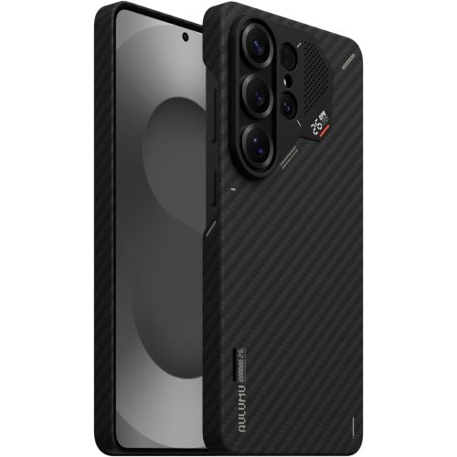 Husa pentru Samsung S26 Ultra, Aulumu din fibra de aramida, Ultra slim, compatibila MagSafe, Racire activa CoolHyper, Cadru camera din Aluminiu, Design rezistent la socuri, Disipare caldura, Protectie premium, Negru