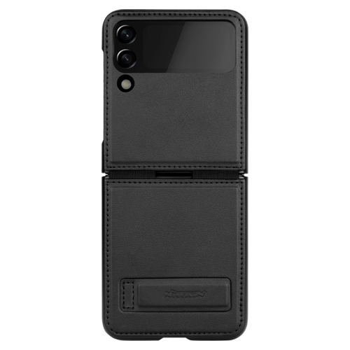 Husa pentru Samsung Galaxy Z Flip4, Nillkin, Qin Leather, Calitate Premium, Piele, Antisoc, Negru