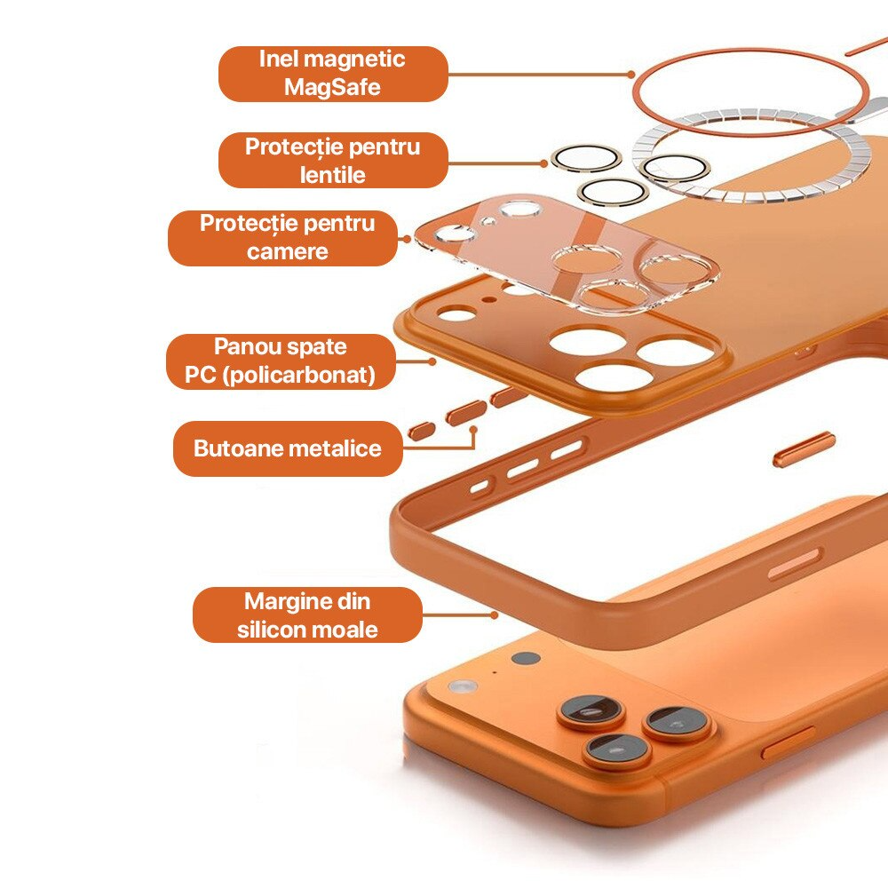 Husa pentru iPhone 14 Pro MagConverse, MagSafe, Incarcare Wireless, Protectie Camera, Design Slim Mat, Alb Husa pentru iPhone 14 Pro MagConverse, MagSafe, Incarcare Wireless, Protectie Camera, Design Slim Mat, Alb - imagine 2