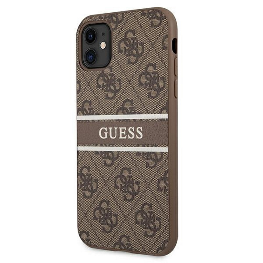 Husa iPhone 11 Guess 4G Printed, Piele ecologica, Protectie antisoc, Slim, Maro Husa iPhone 11 Guess 4G Printed, Piele ecologica, Protectie antisoc, Slim, Maro - imagine 2