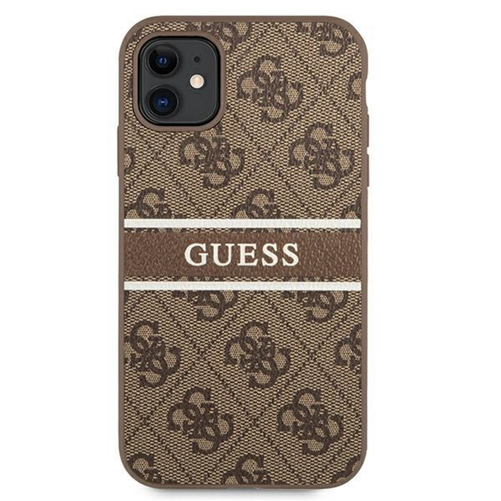 Husa iPhone 11 Guess 4G Printed, Piele ecologica, Protectie antisoc, Slim, Maro Husa iPhone 11 Guess 4G Printed, Piele ecologica, Protectie antisoc, Slim, Maro - imagine 3