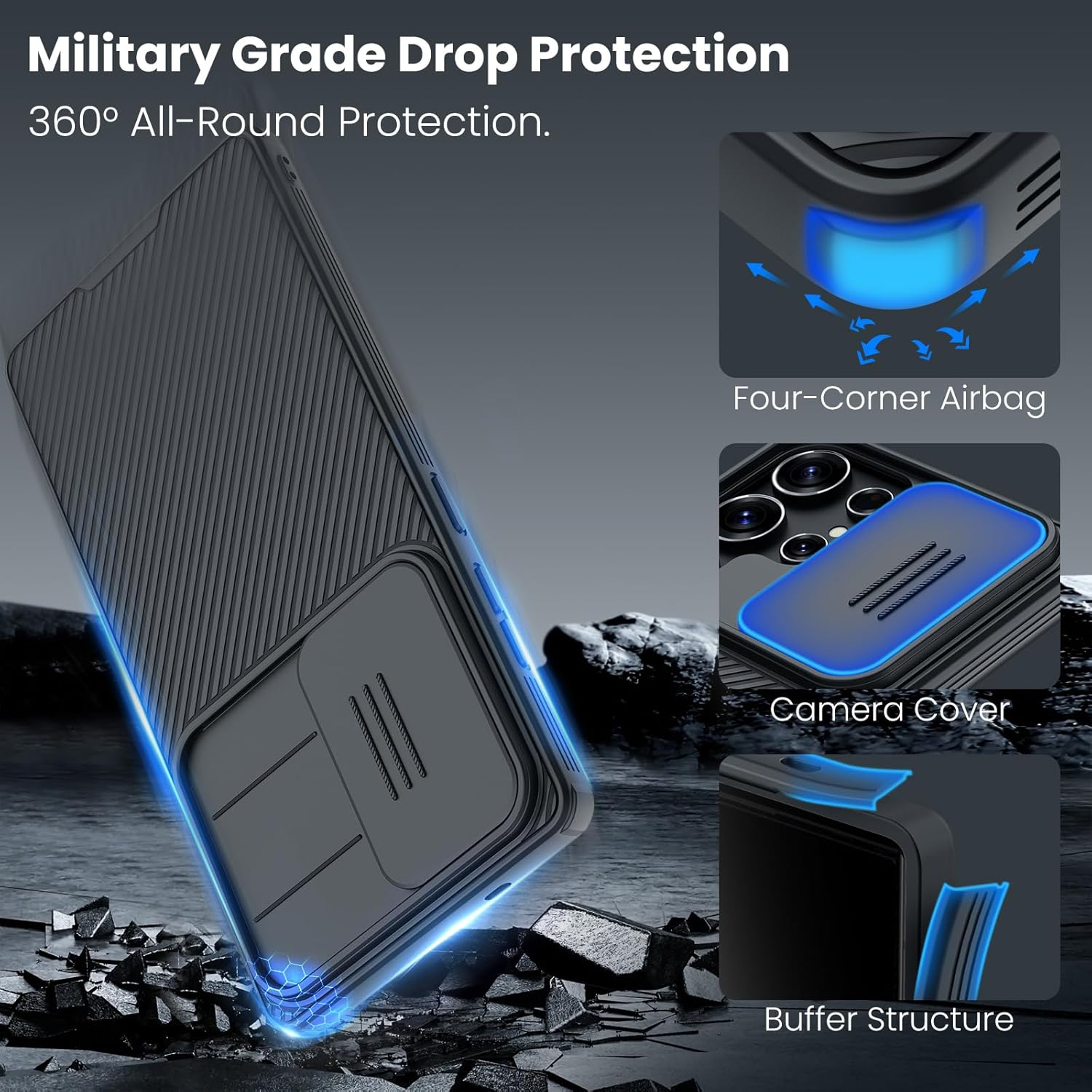 Husa pentru Samsung S25 Ultra Nillkin, CamShield Pro, Policarbonat, Protectie Camera, Antisoc, Calitate Premium, Negru Husa pentru Samsung S25 Ultra Nillkin, CamShield Pro, Policarbonat, Protectie Camera, Antisoc, Calitate Premium, Negru - imagine 2