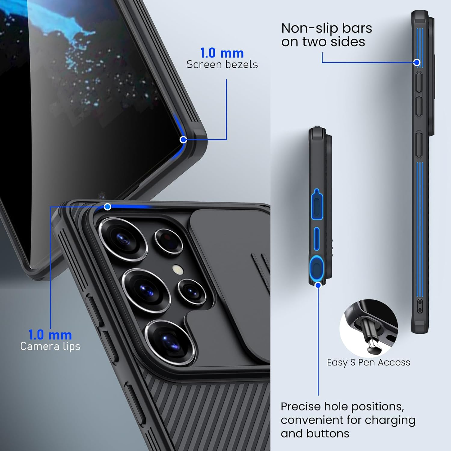 Husa pentru Samsung S25 Ultra Nillkin, CamShield Pro, Policarbonat, Protectie Camera, Antisoc, Calitate Premium, Negru Husa pentru Samsung S25 Ultra Nillkin, CamShield Pro, Policarbonat, Protectie Camera, Antisoc, Calitate Premium, Negru - imagine 4
