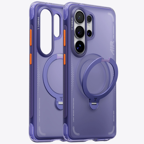 Husa pentru Samsung Galaxy S26 Ultra Torras Ostand Spin Air Series, Incarcare wireless, Inel rotativ, Calitate premium, Dark Purple