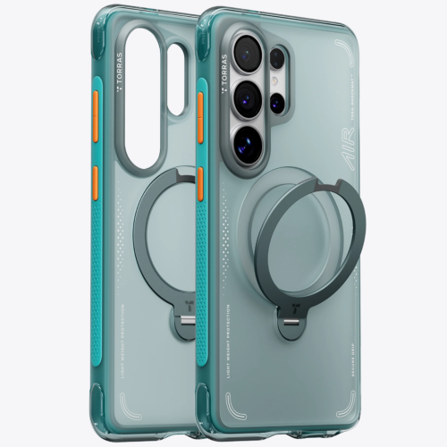 Husa pentru Samsung Galaxy S26 Ultra Torras Ostand Spin Air Series, Incarcare wireless, Inel rotativ, Calitate premium, Glacier Green