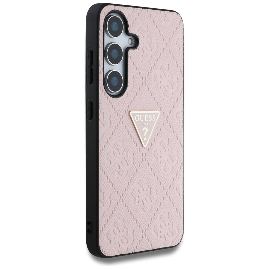 Husa Samsung Galaxy S25 Guess Hot Stamp 4G Triangle Metal Logo, Piele ecologica, Protectie antisoc, Hard case, Roz Husa Samsung Galaxy S25 Guess Hot Stamp 4G Triangle Metal Logo, Piele ecologica, Protectie antisoc, Hard case, Roz - imagine 4
