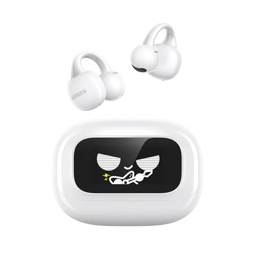 Casti wireless Ugreen HiTune S6 ClipBuds Magic WS208, In-Ear, Bluetooth, Ecran LCD, Autonomie pana la 30 ore, Alb