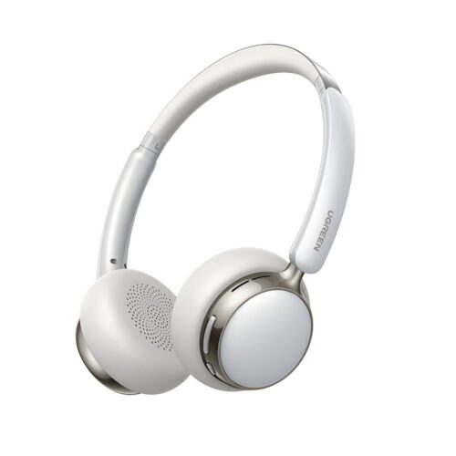Casti wireless Ugreen HiTune Studio Plus HP207, Bluetooth 6.0, Microfon, TWS, ANC, Low Latency, Autonomie pana la 80 ore, Bej