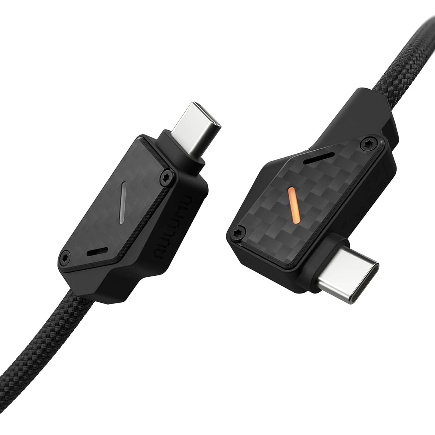 Cablu USB-C la USB-C Aulumu M07 Light Carbon, 120cm, Incarcare rapida 240W PD, Transfer date 10Gbps, Video 4K@60Hz, USB 3.1 Gen 2, Fibra de carbon, Nylon impletit, Indicator LED, Negru