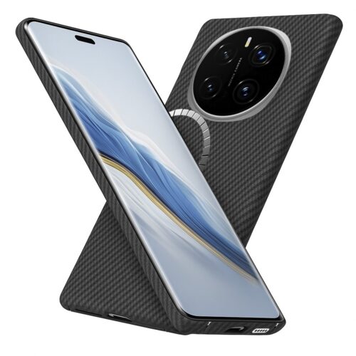Husa din fibra de aramida/Kevlar pentru Honor Magic 7 Pro Daden®, MagSafe Integrat, Protectie Antisoc, Camera Ultra Safe, Negru