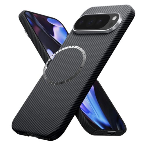 Husa din fibra de aramida/Kevlar pentru Google Pixel 9 Pro XL Daden®, MagSafe Integrat, Protectie Antisoc, Camera Ultra Safe, Negru