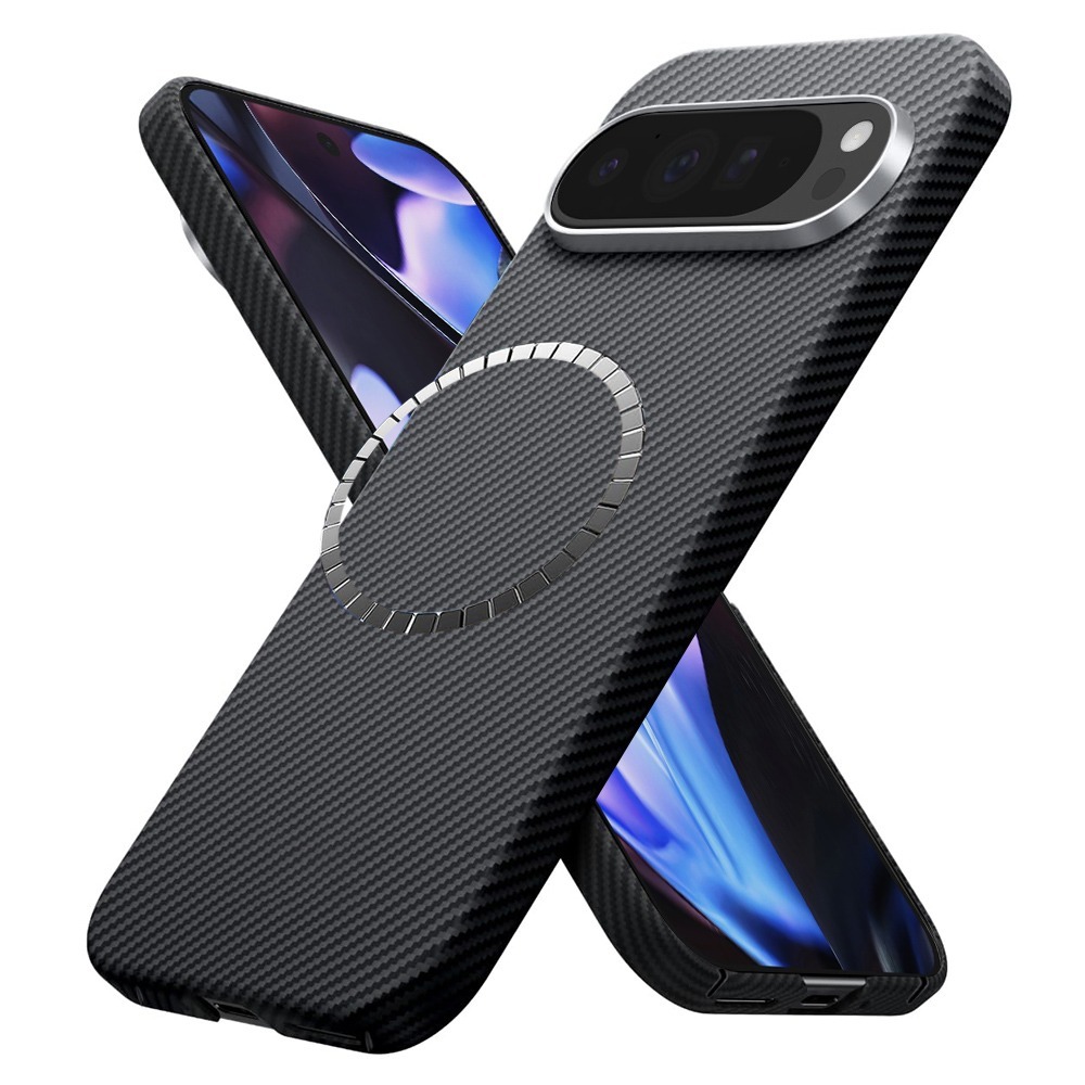 Husa din fibra de aramida/Kevlar pentru Google Pixel 9 Pro XL Daden®, MagSafe Integrat, Protectie Antisoc, Camera Ultra Safe, Negru Husa din fibra de aramida/Kevlar pentru Google Pixel 9 Pro XL Daden®, MagSafe Integrat, Protectie Antisoc, Camera Ultra Safe, Negru