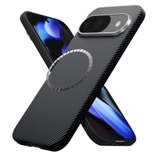 Husa din fibra de aramida/Kevlar pentru Google Pixel 9 Pro Daden®, MagSafe Integrat, Protectie Antisoc, Camera Ultra Safe, Negru