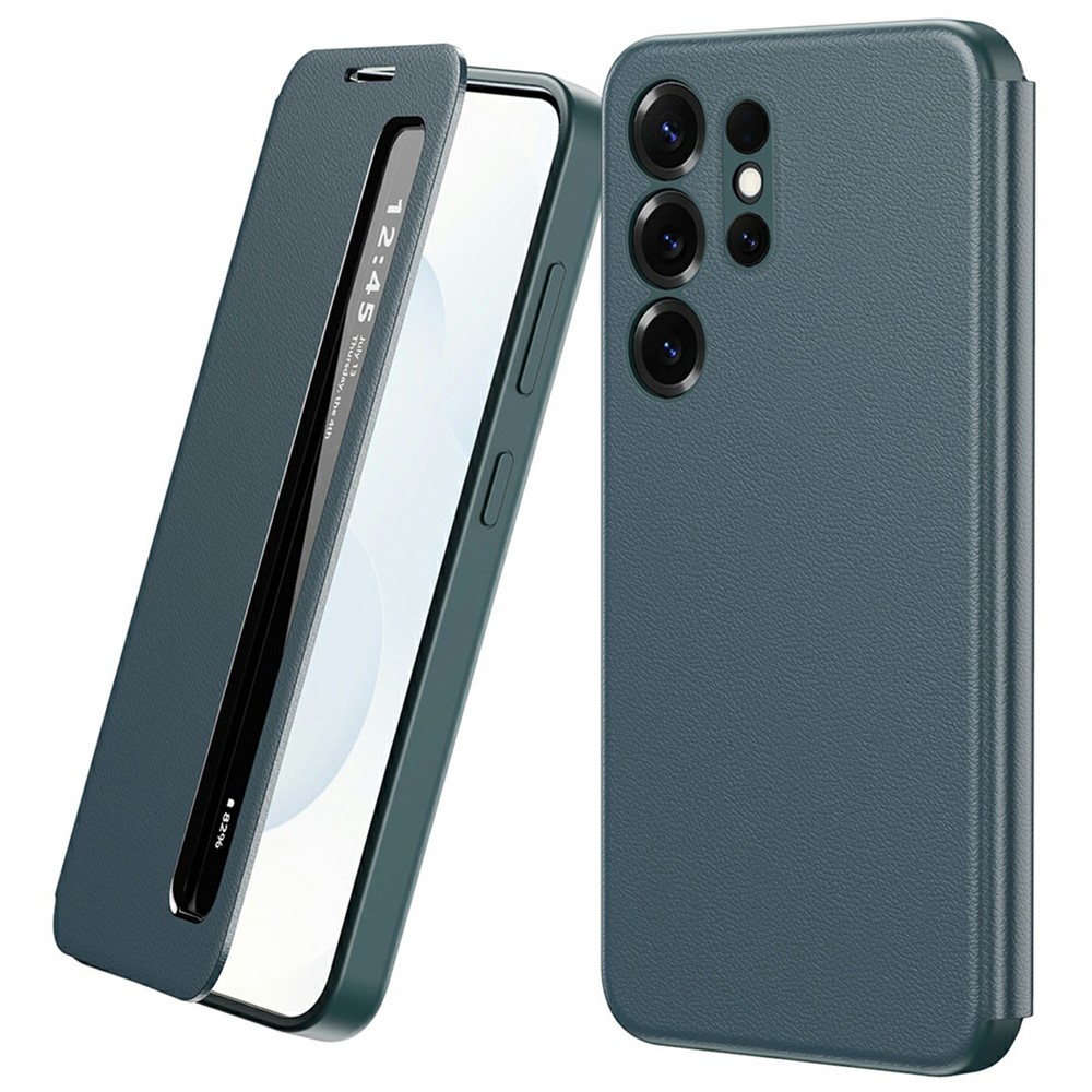 Husa Samsung Galaxy S26 Ultra Smart View Long Window din piele, Raspuns apel fara deschidere, Protectie 360°, Inchidere Magnetica, Protectie Sporita, Verde Husa Samsung Galaxy S26 Ultra Smart View Long Window din piele, Raspuns apel fara deschidere, Protectie 360°, Inchidere Magnetica, Protectie Sporita, Verde