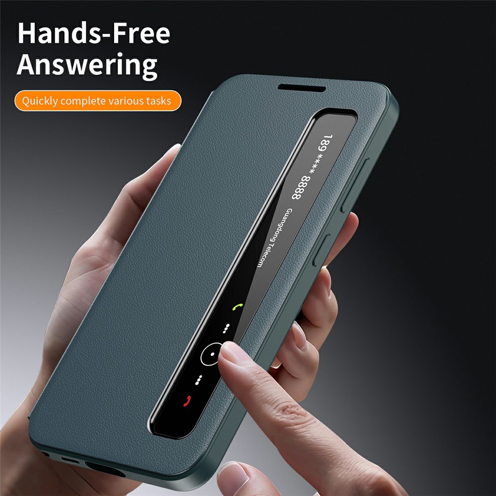 Husa Samsung Galaxy S26 Ultra Smart View Long Window din piele, Raspuns apel fara deschidere, Protectie 360°, Inchidere Magnetica, Protectie Sporita, Verde Husa Samsung Galaxy S26 Ultra Smart View Long Window din piele, Raspuns apel fara deschidere, Protectie 360°, Inchidere Magnetica, Protectie Sporita, Verde - imagine 3