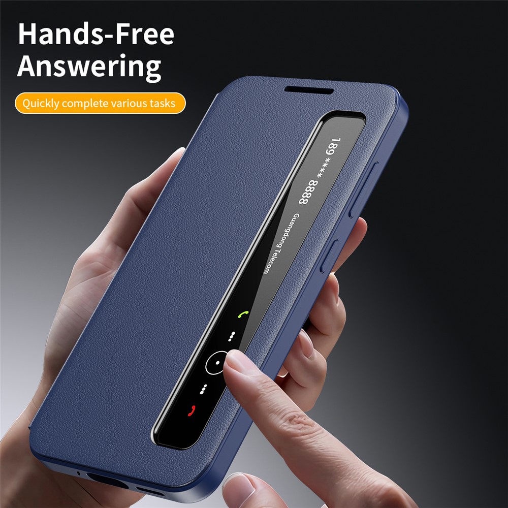 Husa Samsung Galaxy A57 Smart View Long Window din piele, Raspuns apel fara deschidere, Protectie 360°, Inchidere Magnetica, Protectie Sporita, Albastru Husa Samsung Galaxy A57 Smart View Long Window din piele, Raspuns apel fara deschidere, Protectie 360°, Inchidere Magnetica, Protectie Sporita, Albastru - imagine 7