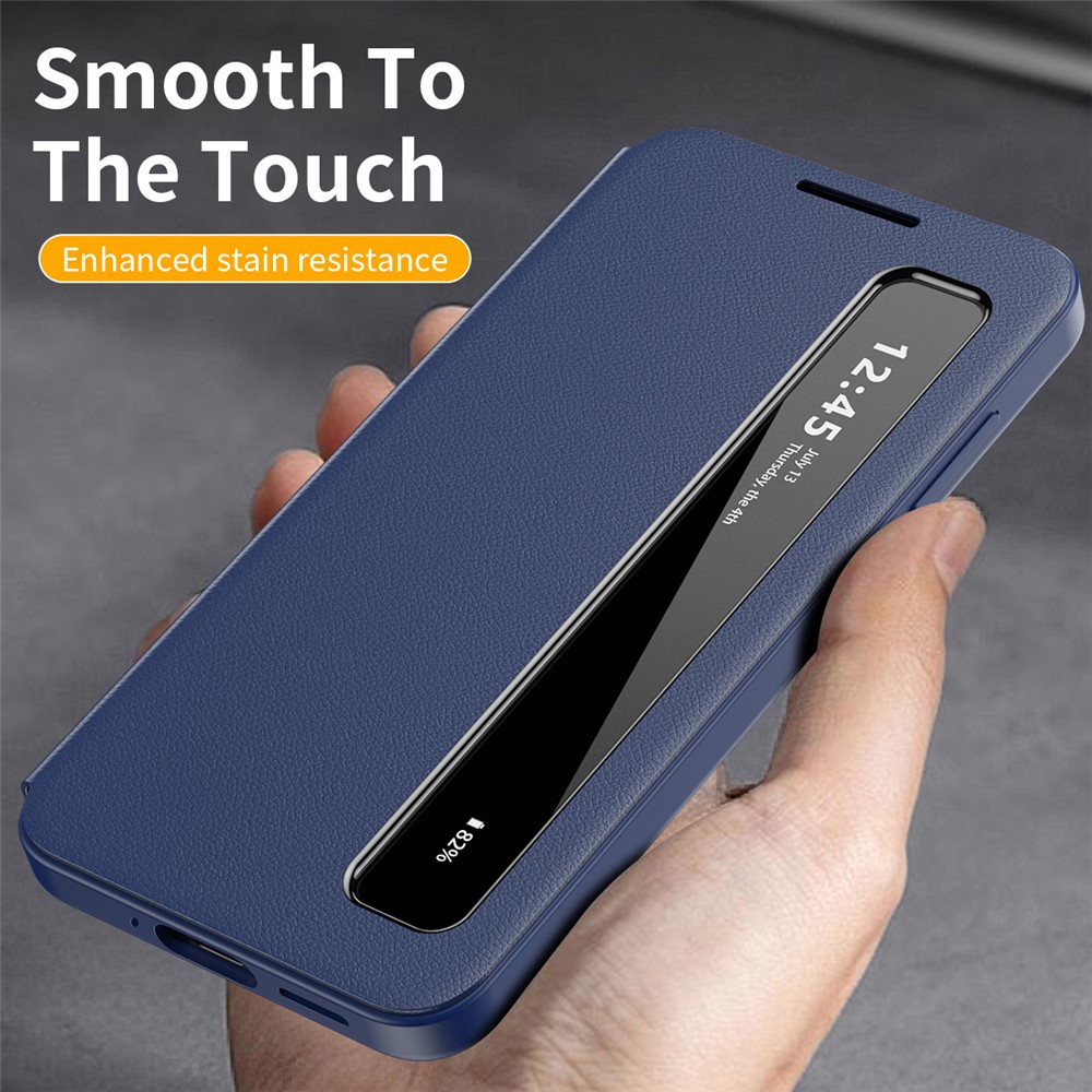 Husa Samsung Galaxy A57 Smart View Long Window din piele, Raspuns apel fara deschidere, Protectie 360°, Inchidere Magnetica, Protectie Sporita, Albastru Husa Samsung Galaxy A57 Smart View Long Window din piele, Raspuns apel fara deschidere, Protectie 360°, Inchidere Magnetica, Protectie Sporita, Albastru - imagine 5