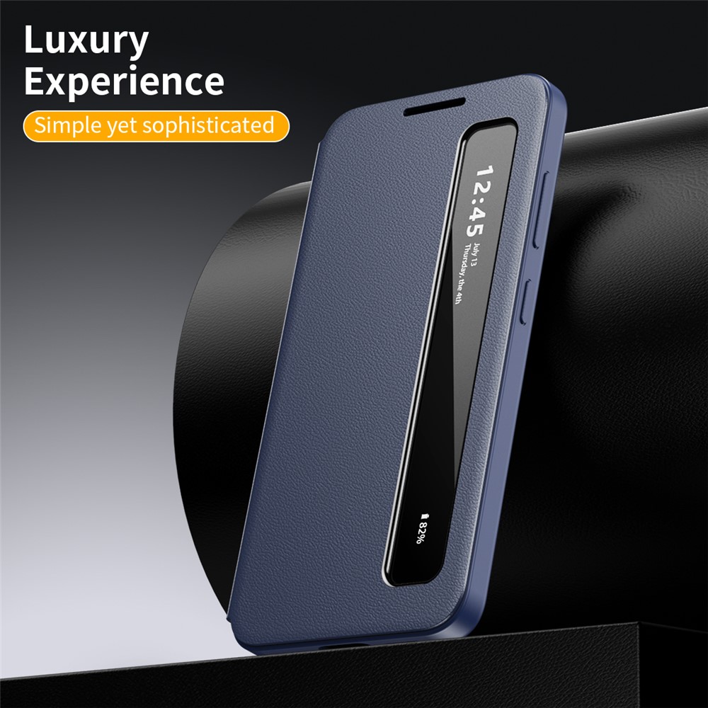 Husa Samsung Galaxy A57 Smart View Long Window din piele, Raspuns apel fara deschidere, Protectie 360°, Inchidere Magnetica, Protectie Sporita, Albastru Husa Samsung Galaxy A57 Smart View Long Window din piele, Raspuns apel fara deschidere, Protectie 360°, Inchidere Magnetica, Protectie Sporita, Albastru - imagine 3