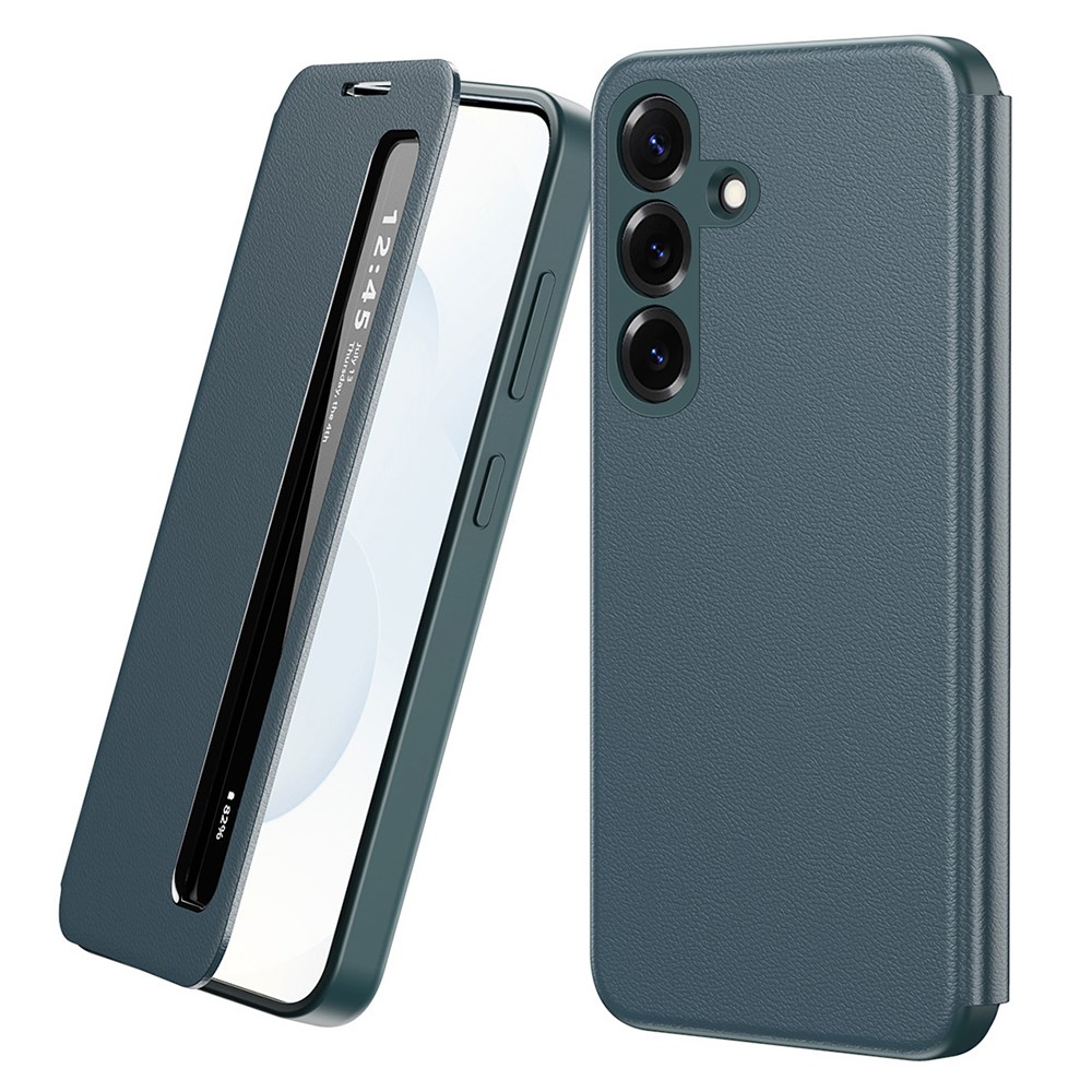 Husa Samsung Galaxy A57 Smart View Long Window din piele, Raspuns apel fara deschidere, Protectie 360°, Inchidere Magnetica, Protectie Sporita, Verde Husa Samsung Galaxy A57 Smart View Long Window din piele, Raspuns apel fara deschidere, Protectie 360°, Inchidere Magnetica, Protectie Sporita, Verde