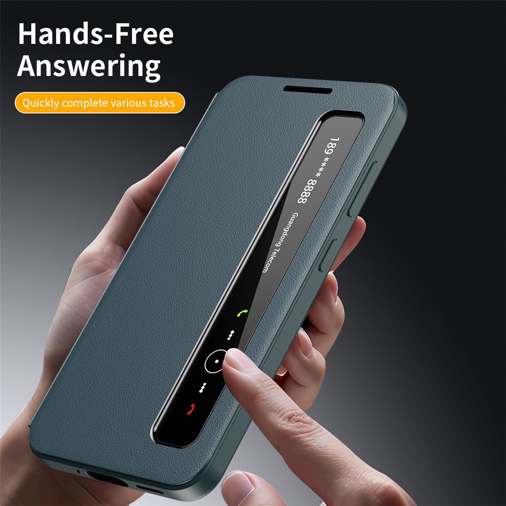 Husa Samsung Galaxy A57 Smart View Long Window din piele, Raspuns apel fara deschidere, Protectie 360°, Inchidere Magnetica, Protectie Sporita, Verde Husa Samsung Galaxy A57 Smart View Long Window din piele, Raspuns apel fara deschidere, Protectie 360°, Inchidere Magnetica, Protectie Sporita, Verde - imagine 7