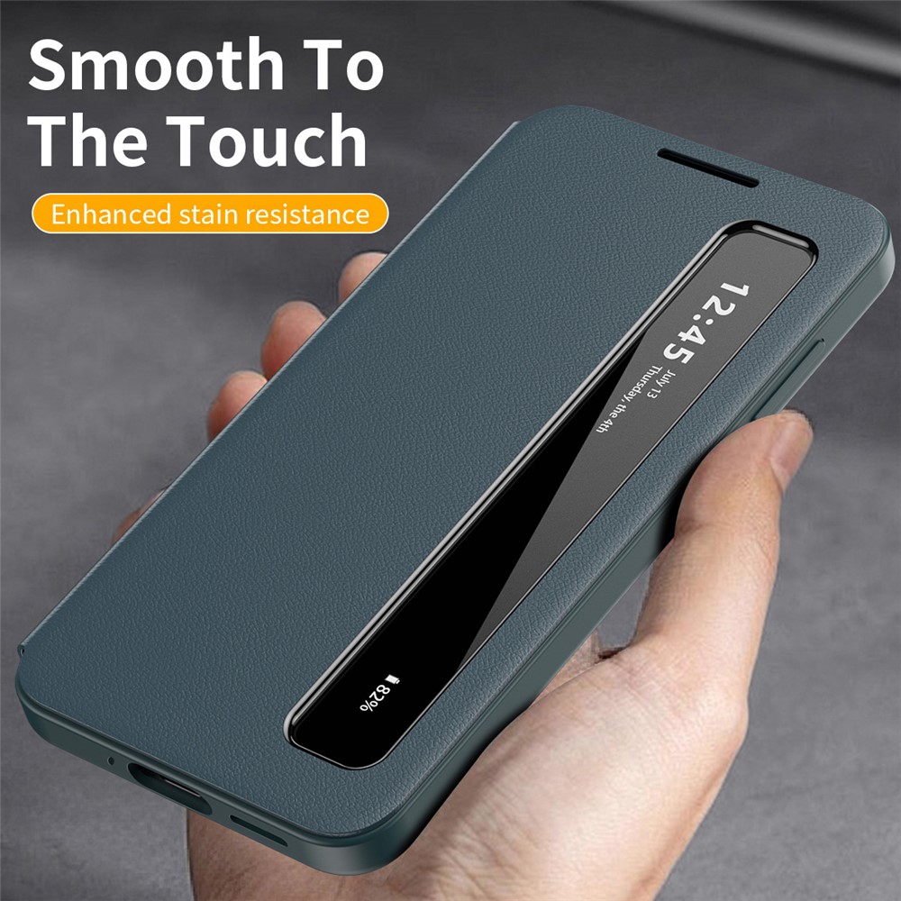 Husa Samsung Galaxy A57 Smart View Long Window din piele, Raspuns apel fara deschidere, Protectie 360°, Inchidere Magnetica, Protectie Sporita, Verde Husa Samsung Galaxy A57 Smart View Long Window din piele, Raspuns apel fara deschidere, Protectie 360°, Inchidere Magnetica, Protectie Sporita, Verde - imagine 5