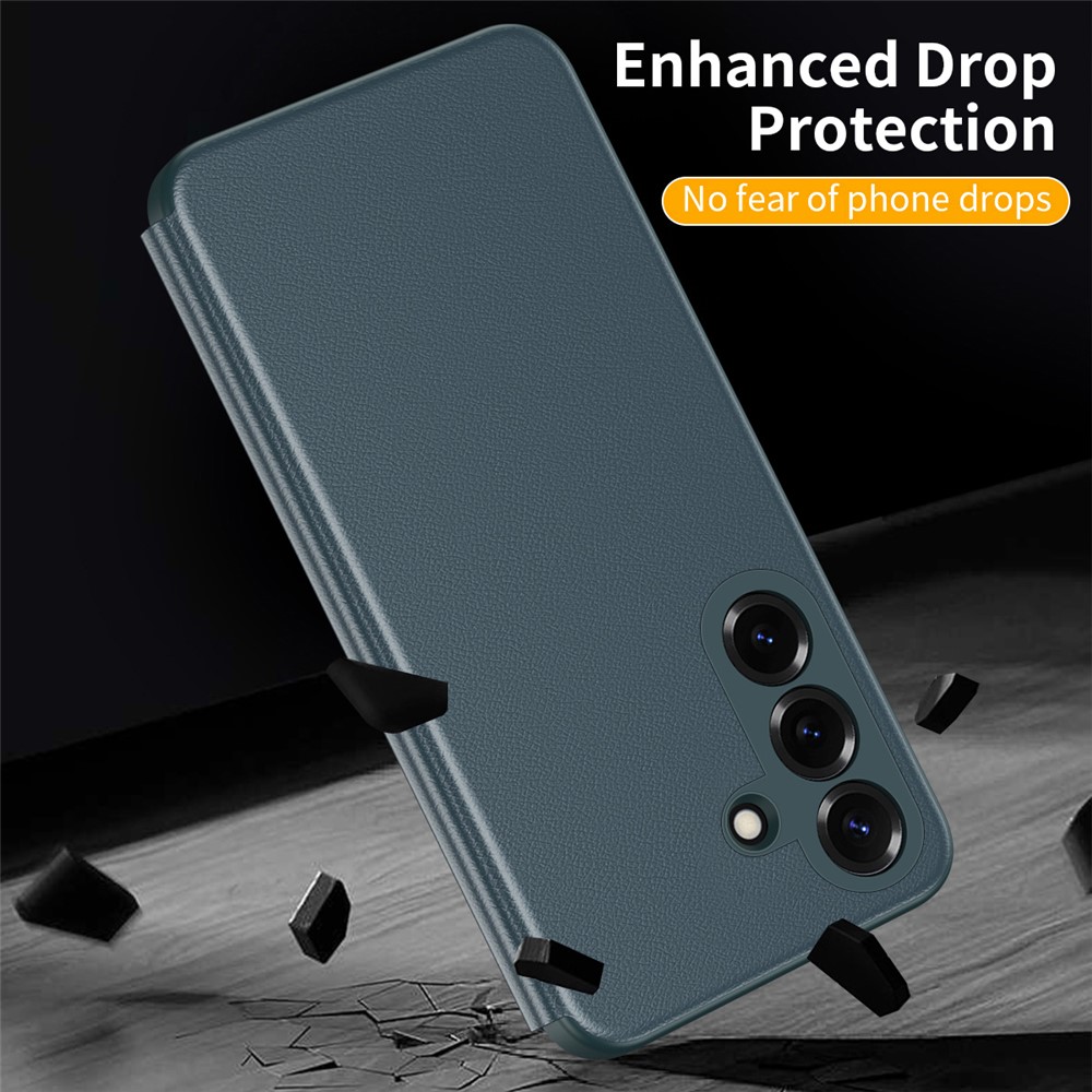 Husa Samsung Galaxy A57 Smart View Long Window din piele, Raspuns apel fara deschidere, Protectie 360°, Inchidere Magnetica, Protectie Sporita, Verde Husa Samsung Galaxy A57 Smart View Long Window din piele, Raspuns apel fara deschidere, Protectie 360°, Inchidere Magnetica, Protectie Sporita, Verde - imagine 4