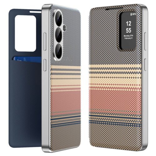 Husa Samsung Galaxy A57 Smart Gradient Wallet, Raspuns apel fara deschidere, Protectie 360°, Inchidere Magnetica, Protectie Camera, Protectie Sporita, Sunset, Maro
