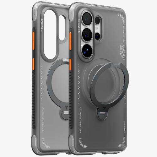 Husa pentru Samsung Galaxy S26 Ultra Torras Ostand Spin Air Series, Incarcare wireless, Inel rotativ, Calitate premium, Shadow Black